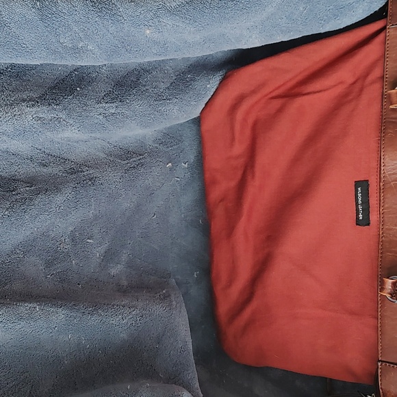 Wilsons Leather brown cognac large briefcase crossbody. Good used condition. - Picture 14 of 16